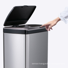 50L stainless steel trash can touchless motion sensor trash can 13 gallons rubbish bin with sensor